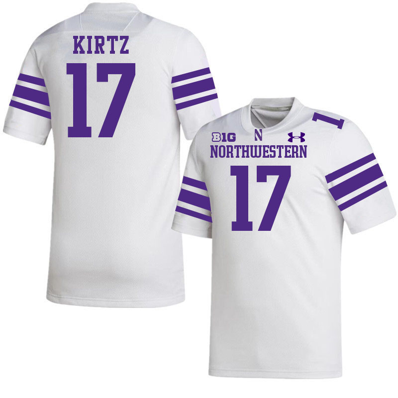 Northwestern Wildcats #17 Bryce Kirtz College Football Jerseys Stitched-White